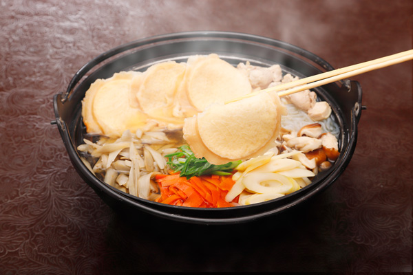 Hachinohe senbei (wheat cracker) soup